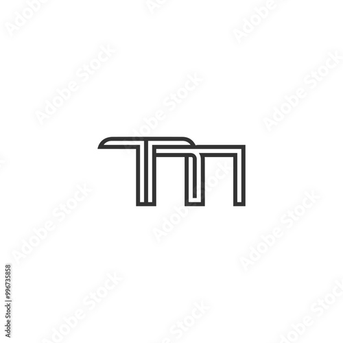 MT,MT initial based alphabet icon logo design