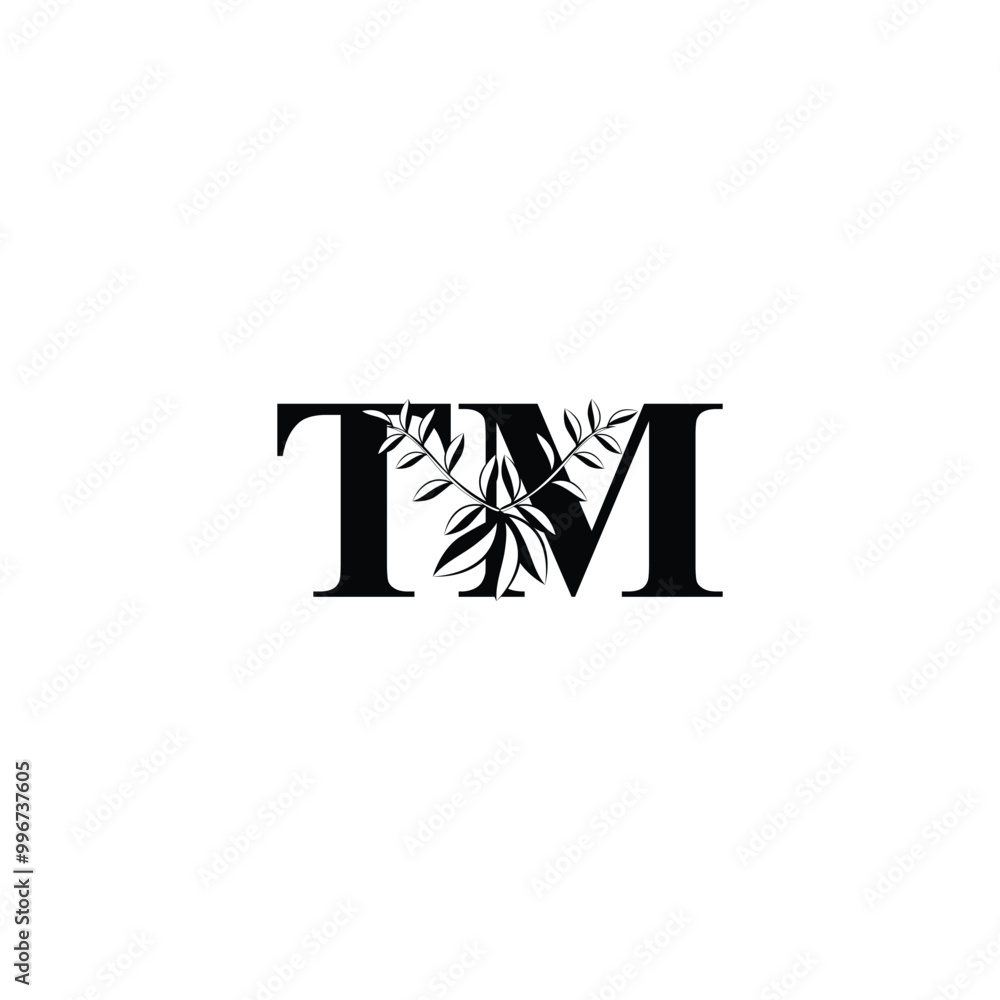 Initial letter tm or mt logo design in illustration Initial letter tm or mt logo design in illustration