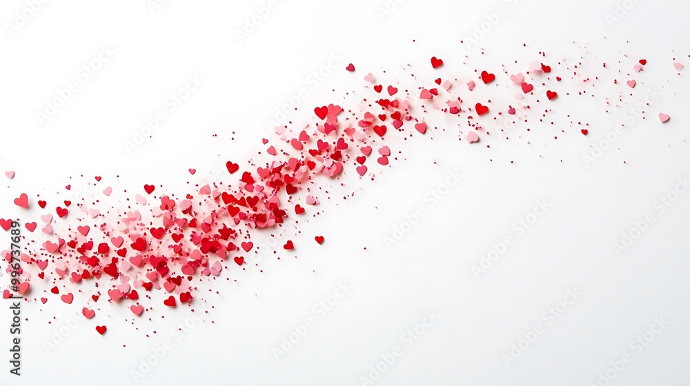 Obraz premium Bold Red Heart Brush Stroke - Expressive Love Art on White Background