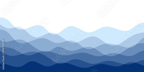 Background vector illustration of blue ocean wave layers