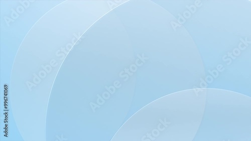 Soft blue gradient circles transparent overlays. Abstract minimal graphic motion design for calm background. Seamless loop. 4K photo