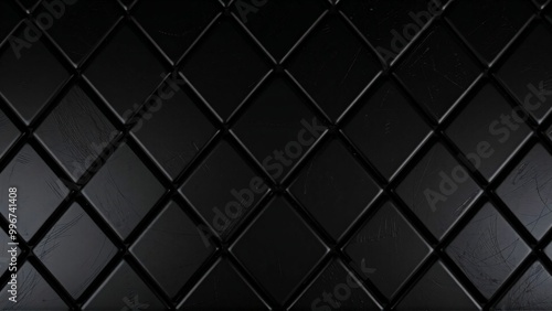 A textured material with chic black leather-like background cuts like square and diamond tiles.
A textured material with chic black leather-like backgrou
シックな黒い革のような背景が四角やひし形のタイルのようにカットが入っているテクスチャー素材
