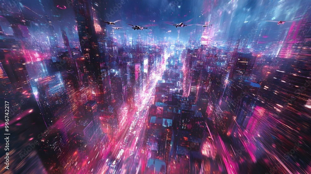 Cyber Monday a global digital retail carnival swarming with drone deliveries mesmerizing interactive installations and streamlined logistics networks set against an abstract metropolis backdrop Cyber Monday a global digital retail carnival swarming with drone deliveries mesmerizing interactive installations and streamlined logistics networks set against an abstract metropolis backdrop