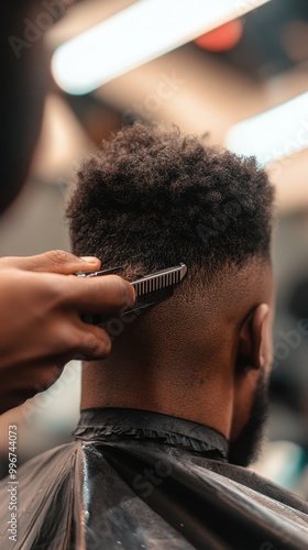 Hands of Barber Styling Hair with Precision Tools