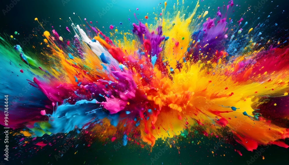 A chaotic splatter of vibrant colors on a dark or white background, abstract expressionist art A chaotic splatter of vibrant colors on a dark or white background, abstract expressionist art