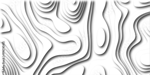 Abstract Topographic map with Geographic mountain relief. Multi layered paper art waves background & Metal plates concept. Vector Topographic canyon geometric texture with curved layers & beautiful 