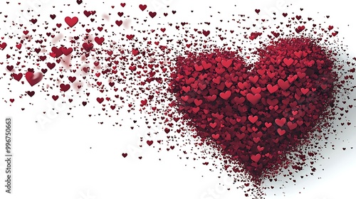 Bold Red Heart Brush Stroke - Expressive Love Art on White Background