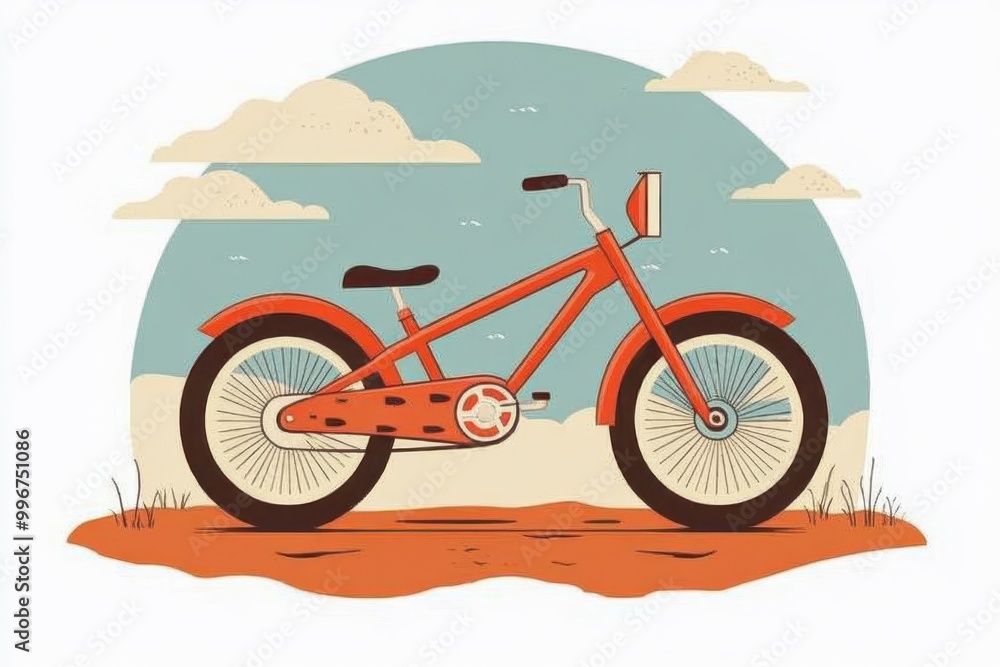 Fototapeta premium a bike is shown in a flat design