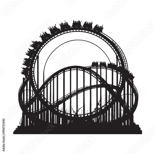 Roller Coaster Silhouette Vector illustration