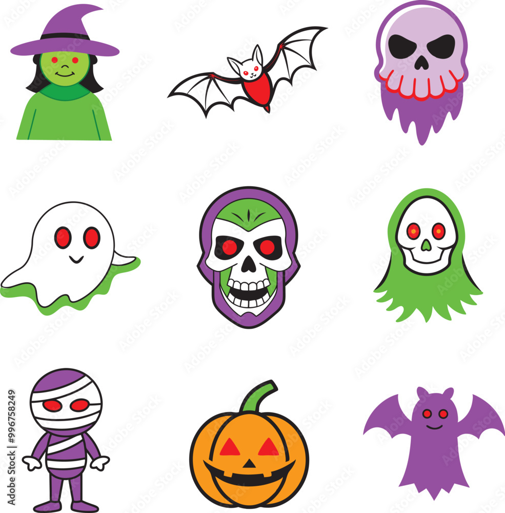Frightening Halloween Horror Character Design illustration isolated on white. Frightening Halloween Horror Character Design illustration isolated on white.
