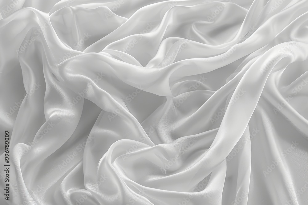 A white fabric with a pattern of waves, generative ai image A white fabric with a pattern of waves, generative ai image