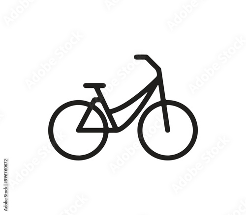 Black and white bicycle line art vector on white background 