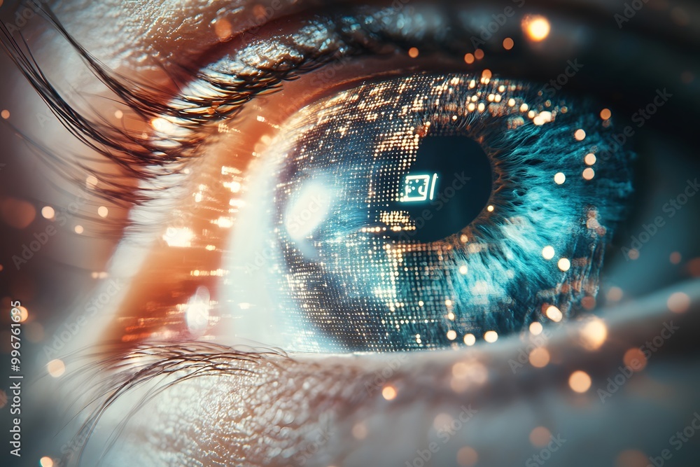 futuristic cyber technology in human digital eye futuristic cyber technology in human digital eye