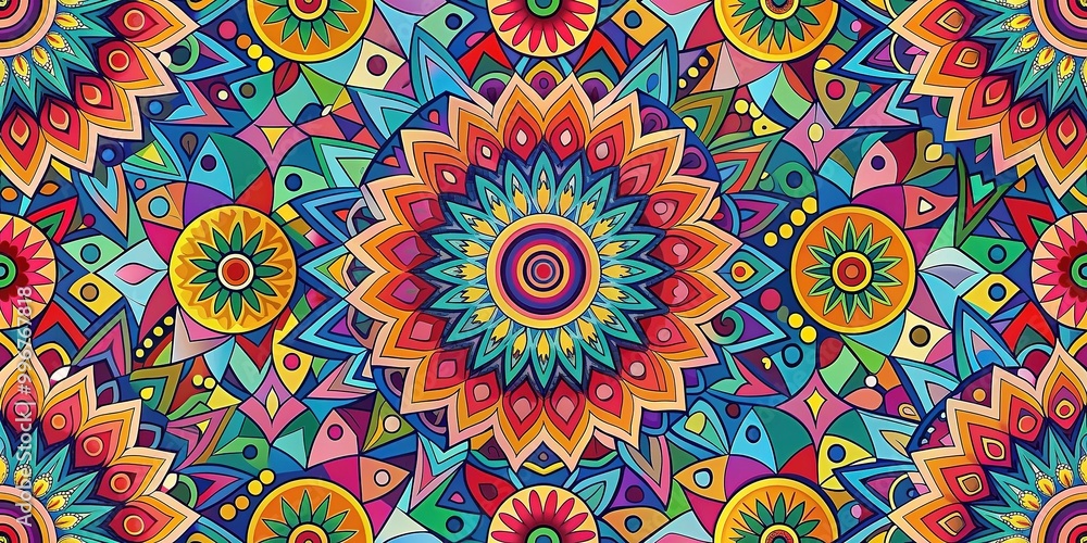 Vibrant geometric patterns and funky shapes in bold colors evoke the playful, psychedelic spirit of the 1960s, perfect for retro-inspired designs and nostalgic themes. Vibrant geometric patterns and funky shapes in bold colors evoke the playful, psychedelic spirit of the 1960s, perfect for retro-inspired designs and nostalgic themes.