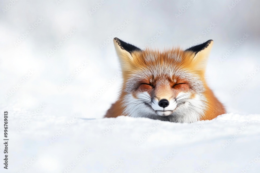 Humorous Winter Fox Portrait in Snowy Environment for Nature and Wildlife Prints Humorous Winter Fox Portrait in Snowy Environment for Nature and Wildlife Prints