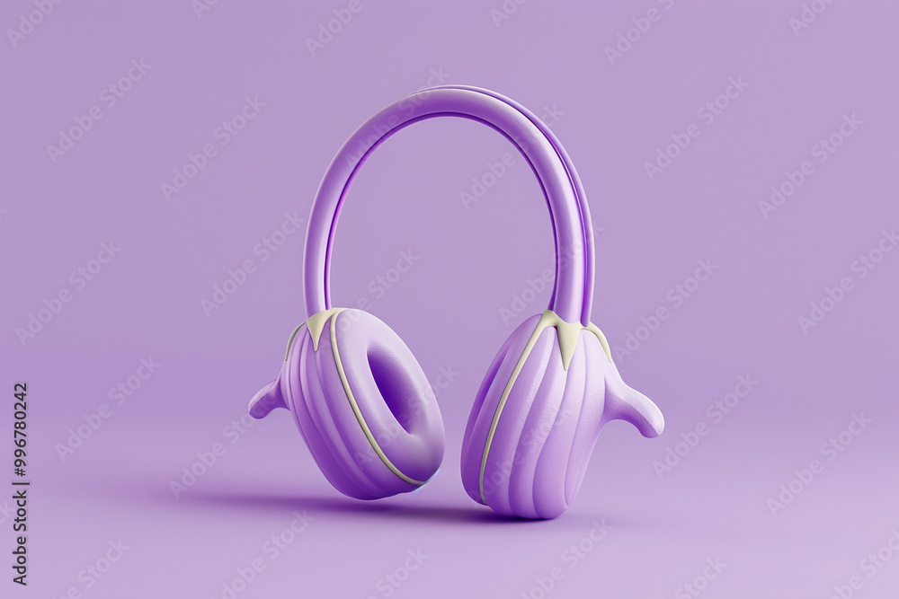 Purple Eggplant Shaped Headphones Purple Eggplant Shaped Headphones