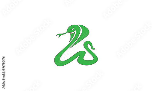 Vector illustration of a cartoon snake with its tongue hanging out