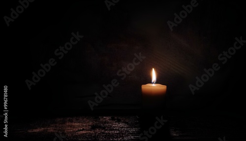 dark room with candle light in the darkness 