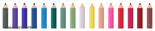 Colored pencils. Set. Vector. Graphic. Used for web design, collages.