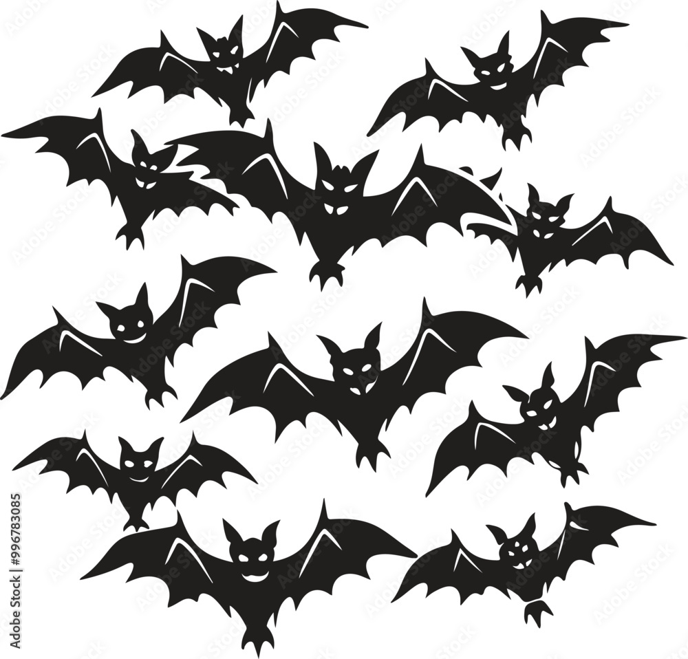 Flying Halloween bats on transparent background. Flying Halloween bats on transparent background.