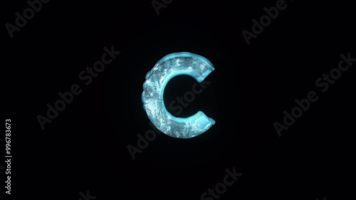 Wallpaper Mural Frozen Ice Letter C. Cold Frosty Letter.  Ice Cold Letter. Ice Frozen Alphabet. Winter Snowy Letter with Alpha Channel. Transparent Background Torontodigital.ca