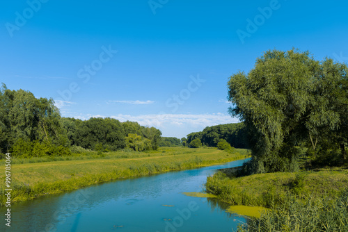 Obraz na plátně summer landscape idyllic natural environment scenery space water river stream gr
