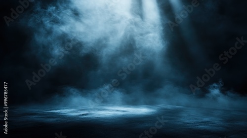 Mysterious Blue Fog and Light