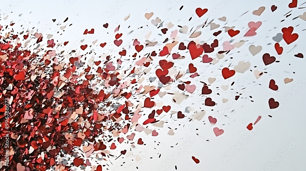 Bold Red Heart Brush Stroke - Expressive Love Art on White Background Bold Red Heart Brush Stroke - Expressive Love Art on White Background
