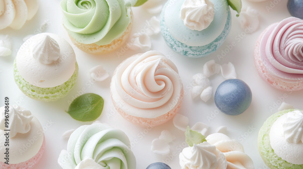 Pastel Macarons on Light Background Pastel Macarons on Light Background