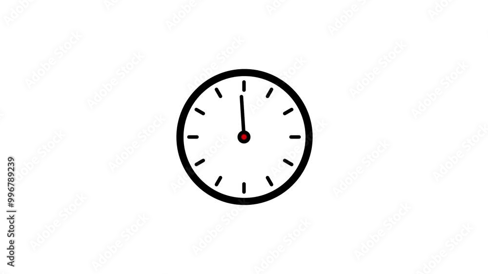 moving arrows in 12 hour loop. Simple clock icon . Clock Counting Down 12 Hour Day Fast Speed. 4k video moving arrows in 12 hour loop. Simple clock icon . Clock Counting Down 12 Hour Day Fast Speed. 4k video