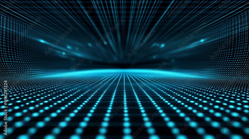 Obraz premium High-Tech Corporate Backdrop with Neon Lights