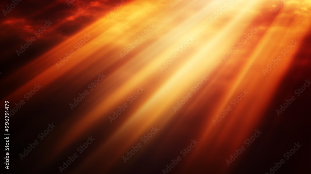 Obraz premium Radiant Warm Golden Rays in a Dramatic Background