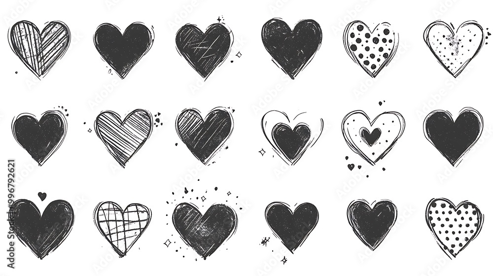 Bold Red Heart Brush Stroke - Expressive Love Art on White Background Bold Red Heart Brush Stroke - Expressive Love Art on White Background