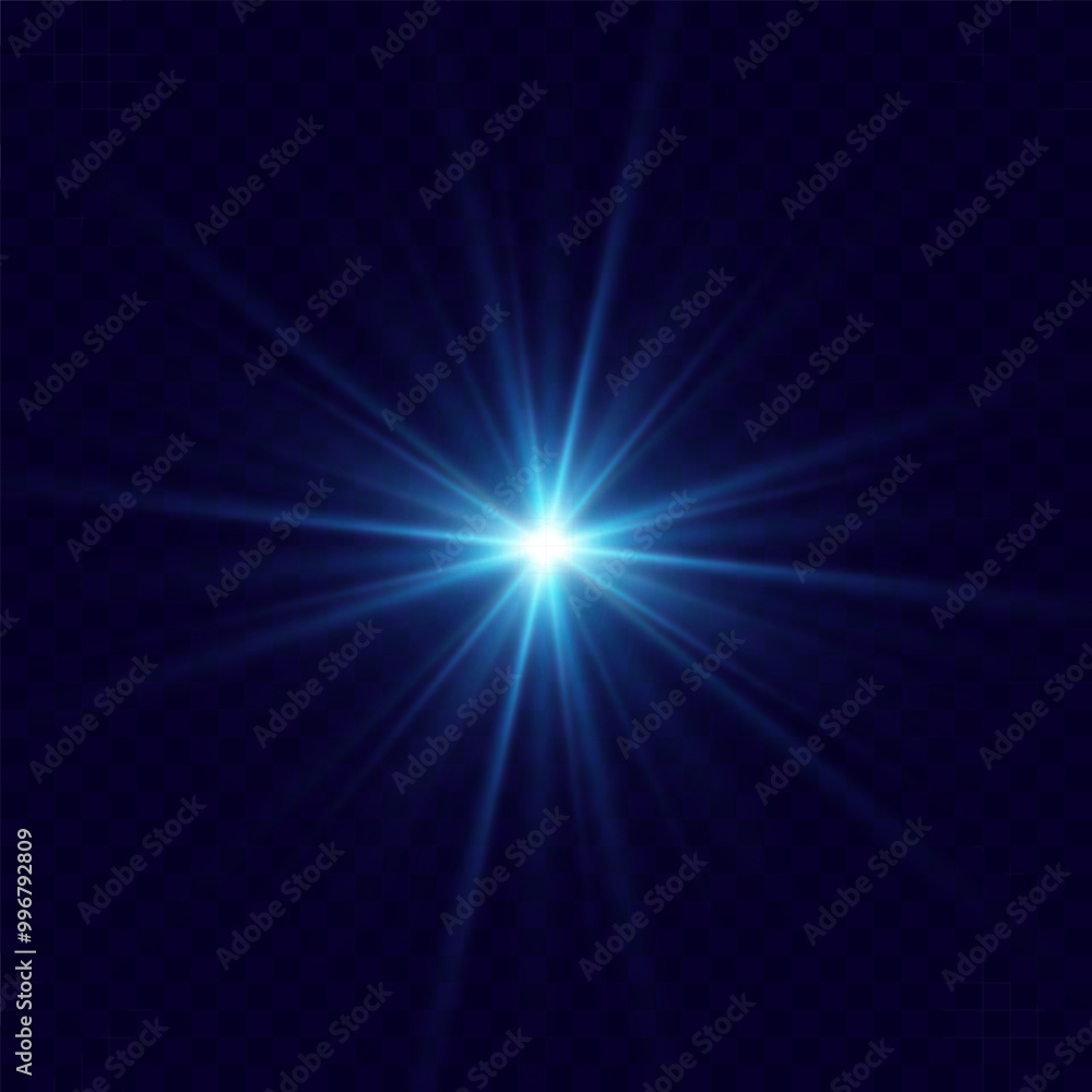 Glowing blue effect with highlights. Abstract blue flash of light. Isolated on transparent background. Art and web design vector.
Glowing blue effect with highlights. Abstract blue flash of light. Isolated on transparent background. Art and web design vector.