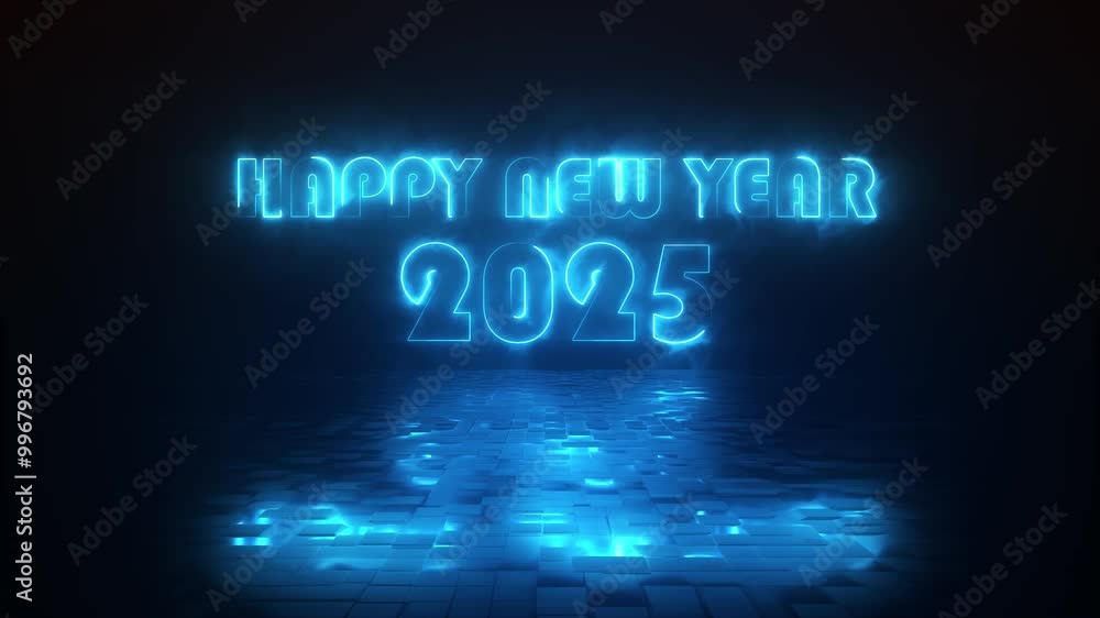 Happy new year. Neon Outline Happy New Year 2025 Text Animation. Happy New Year Neon Shining On Black Background. 4k Happy new year. Neon Outline Happy New Year 2025 Text Animation. Happy New Year Neon Shining On Black Background. 4k