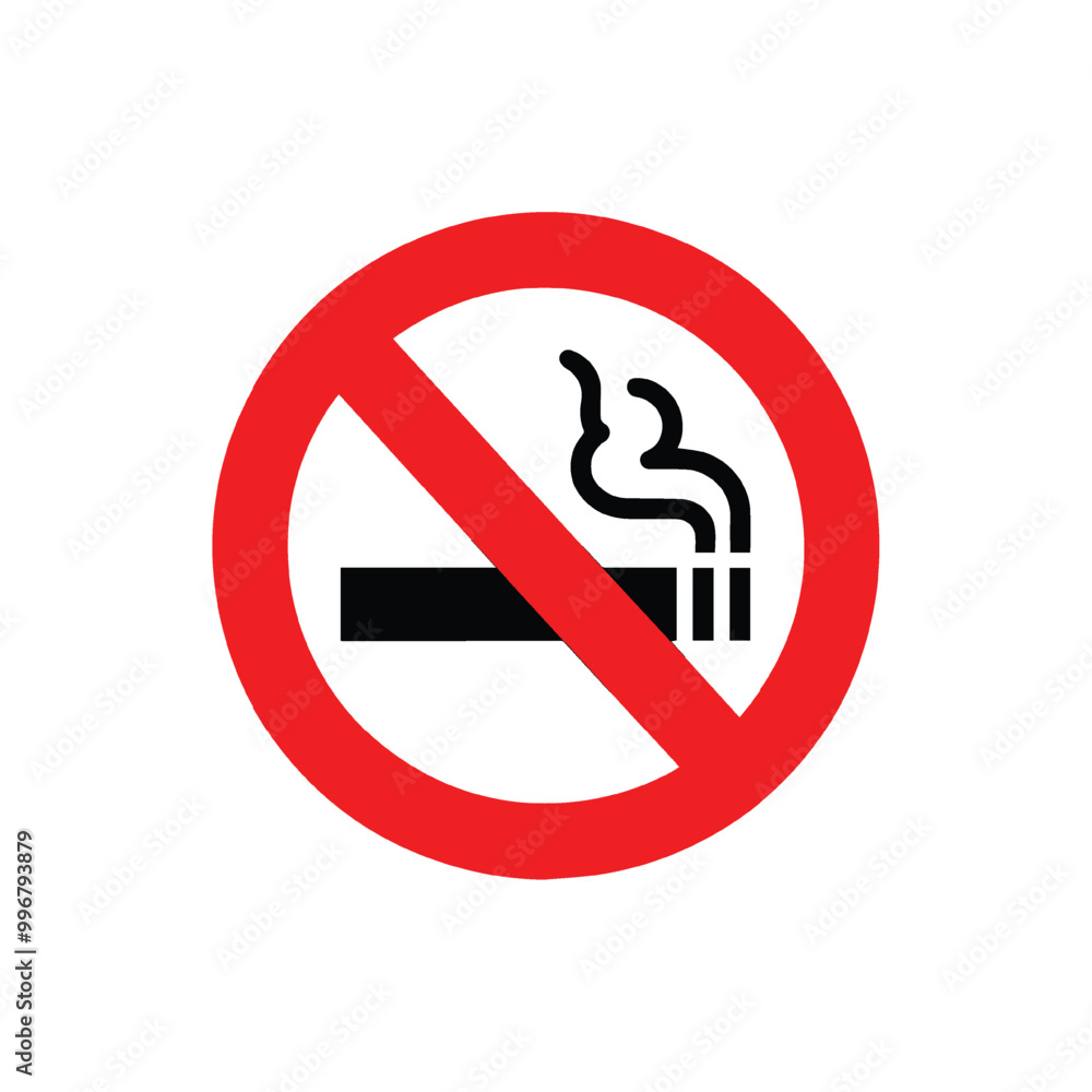 No smoking sign smokers warning addiction prohibit vector illustration. No smoking sign smokers warning addiction prohibit vector illustration.
