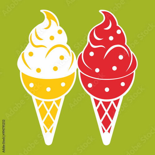 Download Two Sweet Ice Creams For Kids Eps File For Design.