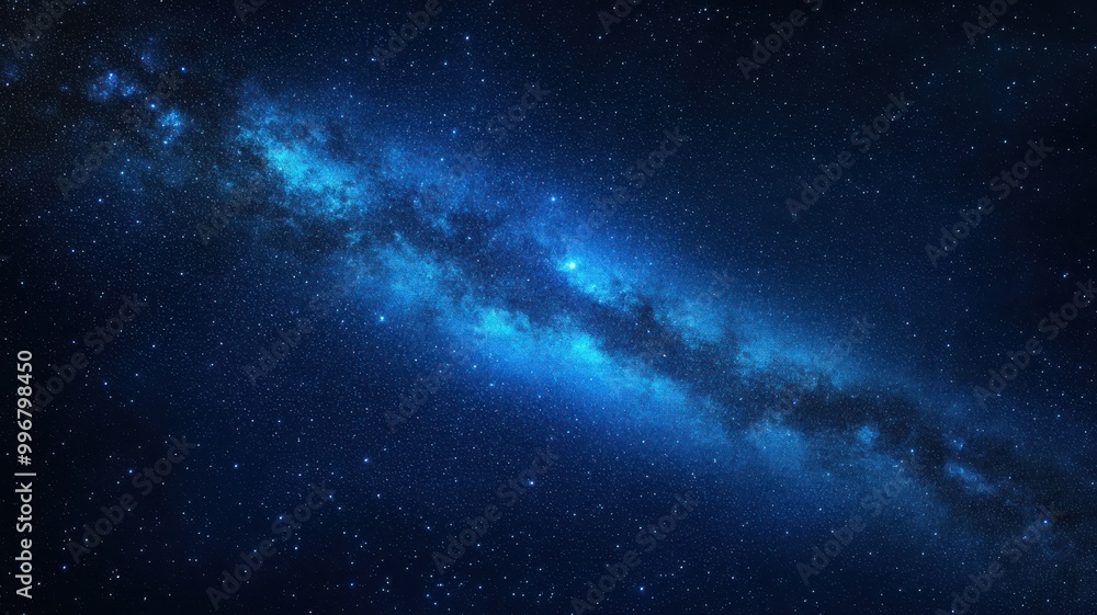 Vast galaxy with sparkling stars in deep blue space, serene cosmic background. Vast galaxy with sparkling stars in deep blue space, serene cosmic background.