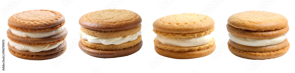 Sandwich cookies isolated on transparent background PNG file Sandwich cookies isolated on transparent background PNG file