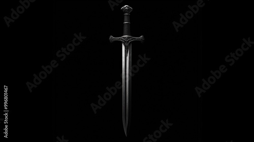 Knight sword on a black background