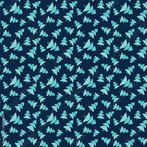 Wallpaper Mural Print. A festive seamless pattern featuring hand-drawn Christmas trees. Perfect for wrapping paper, fabric, or digital projects. Torontodigital.ca