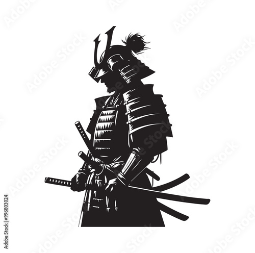 samurai warrior vector Silhouette illustration