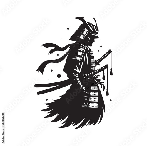 samurai warrior vector Silhouette illustration