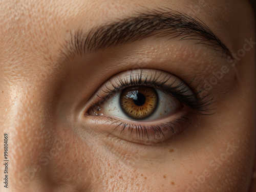 close up of a female eye