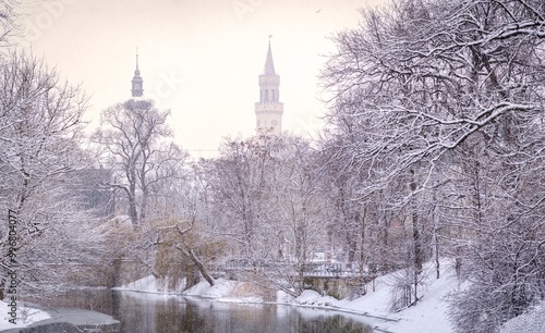 Opole (Polska) w zimie ze śniegiem photo