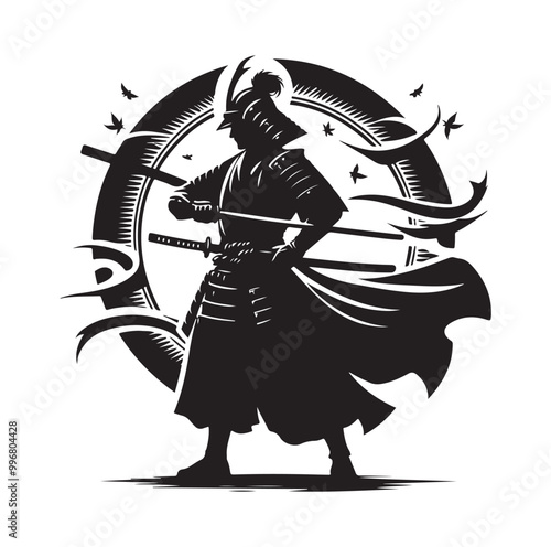 samurai warrior vector Silhouette illustration