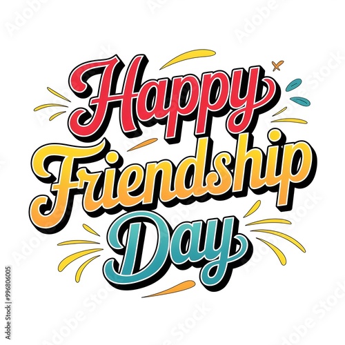 Happy Friendship Day with white background