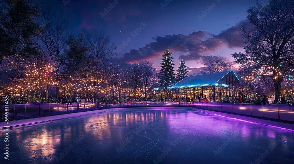Enchanting Winter Night at the Ice Skating Rink Enchanting Winter Night at the Ice Skating Rink
