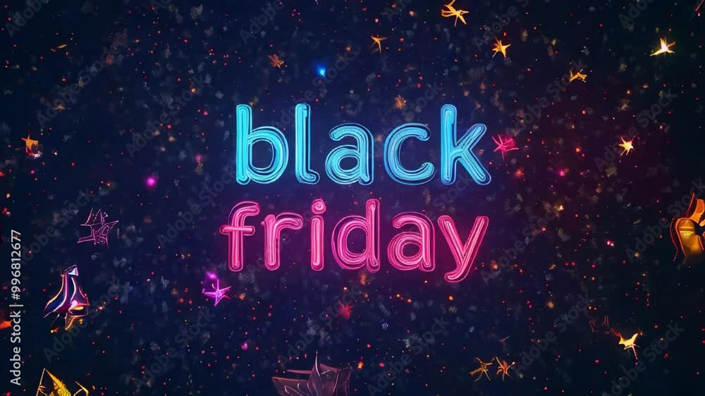 Neon banner with the words Black Friday Neon banner with the words Black Friday
