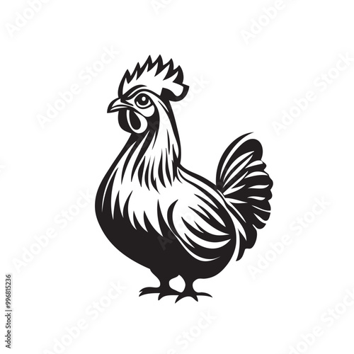 Rooster or cock logo vector icon template